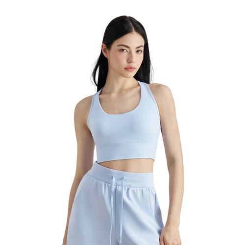 NU Fixed Cup Sports Bra Yoga Top, Letterback Yoga Back Support Bra with Padded Cup, Fitness Bra Top