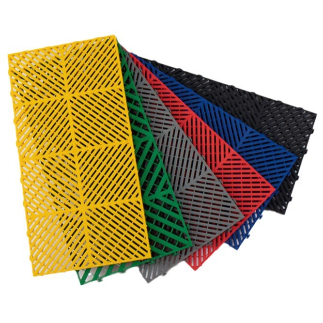 Rejilla de plástico de 4 cm para lavado de autos, tapete de drenaje entrelazado para taller de detallado de autos, especial para drenaje