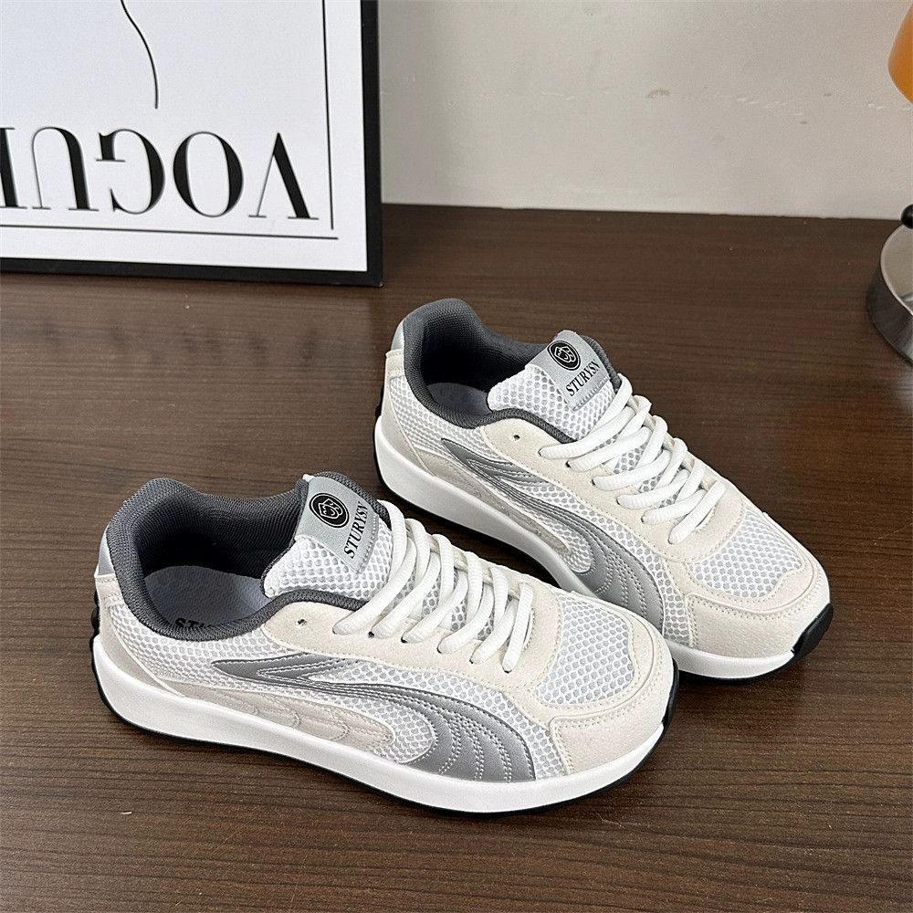 Модная студенческая повседневная сетчатая дышащая спортивная обувь в корейском стиле для женщин, универсальная модная нишевая легкая моральная тренировочная обувь для уличной съемки для мужчин