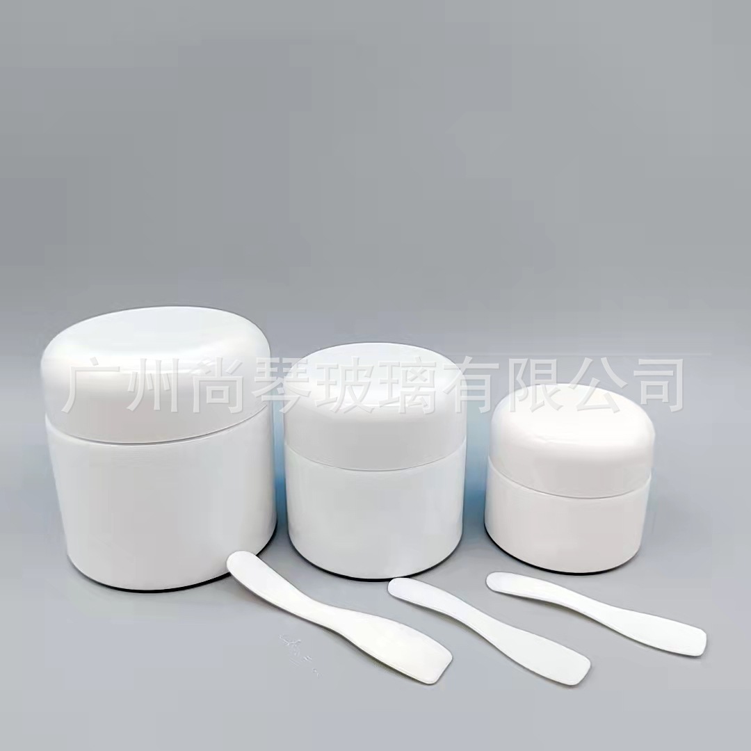 En stock suministro 100g botella de crema de cúpula 50g Jade blanco crema facial botella de crema cosmética frasco de crema de porcelana blanca