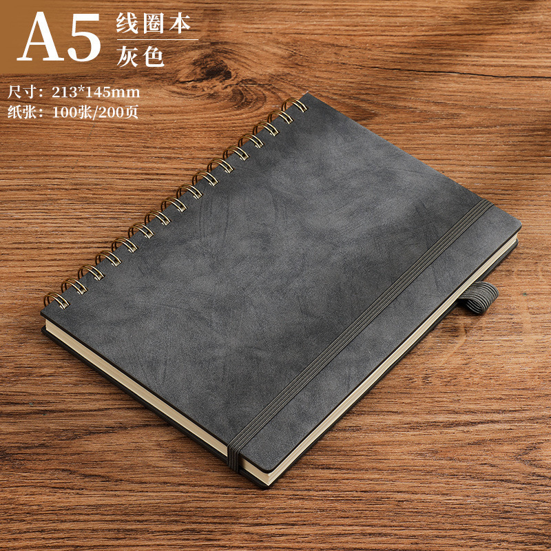 Cuaderno de bobina de negocios personalizado logotipo imprimible simplista cuaderno de bobina cuaderno de notas a5 subcuaderno mayorista