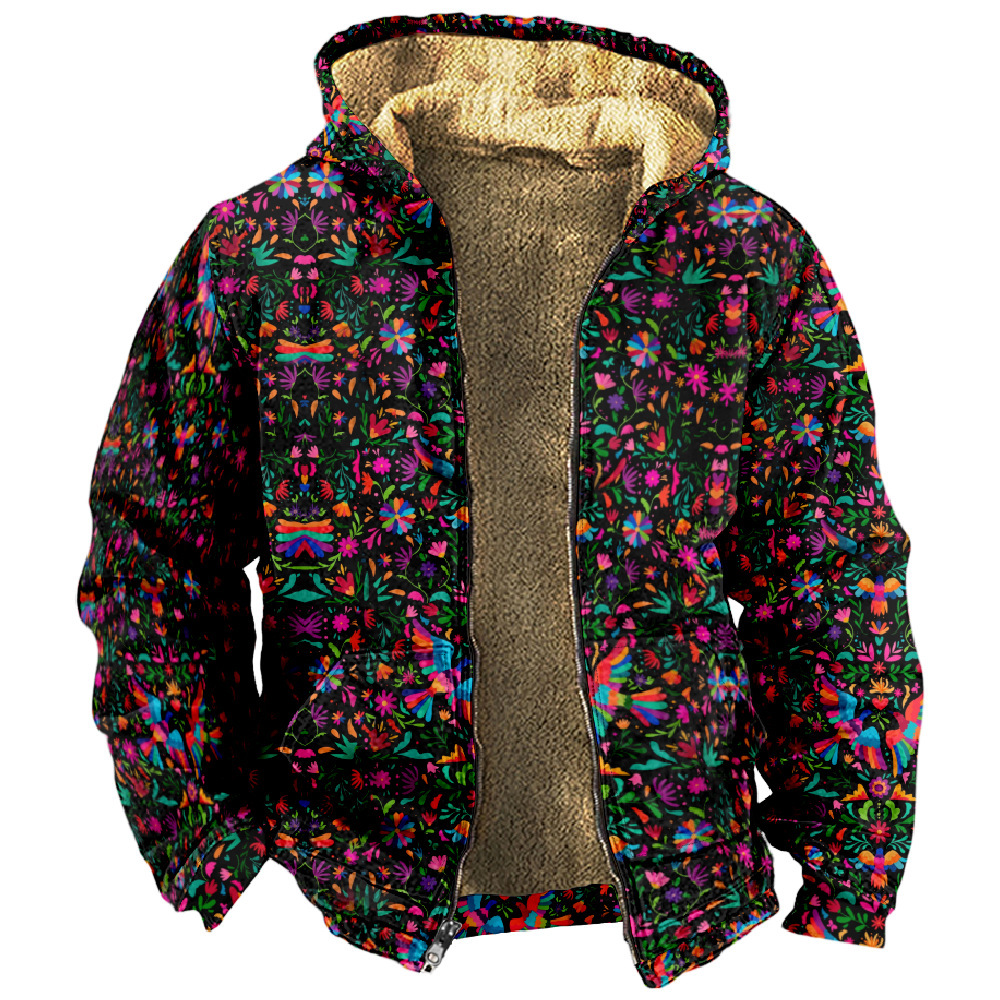 Chaqueta de manga larga con estampado de otoño para hombre de estilo británico retro Chaqueta con capucha con cremallera de venta directa de fábrica transfronteriza MF12