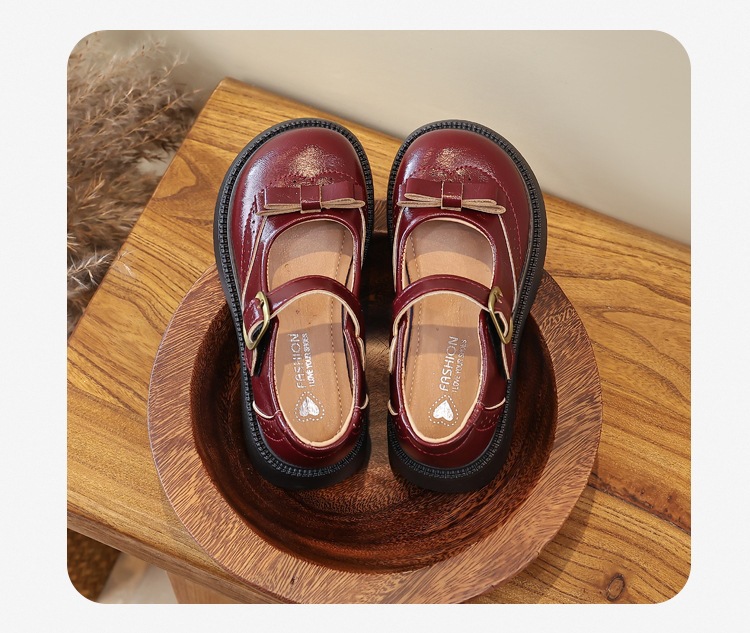 Mädchen Lederschuhe Mit Schleife Weiche Sohle Für Auftritte_voghion.com