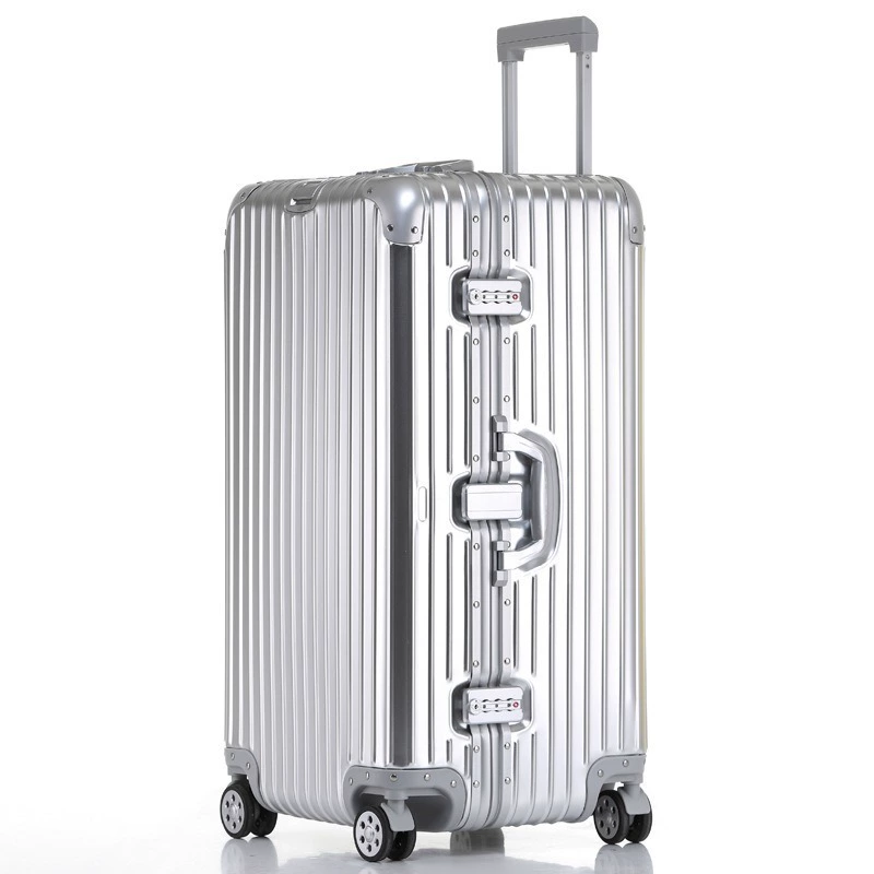 Metal retro universal suitcase for leisure, aluminum-magnesium alloy, 32inch