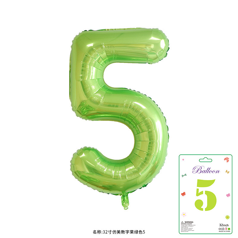32寸卡装美版数字0到9气球儿童生日派对装饰婚庆婚房布置数字气球|undefined