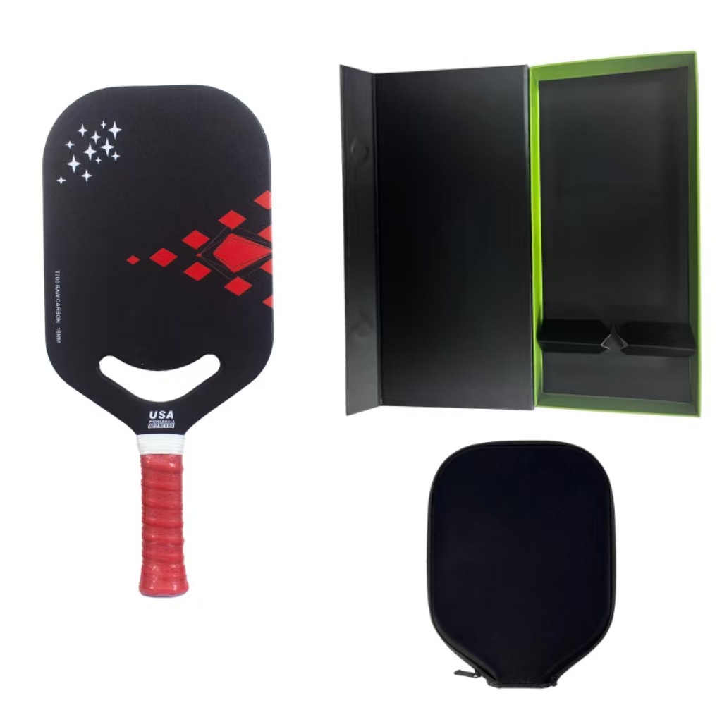 Manufacturer Wholesale Smiley Face Pickleball Racket Set, One-Piece Heat-Pressed Professional T700 Carbon Fiber Pickleball Racket