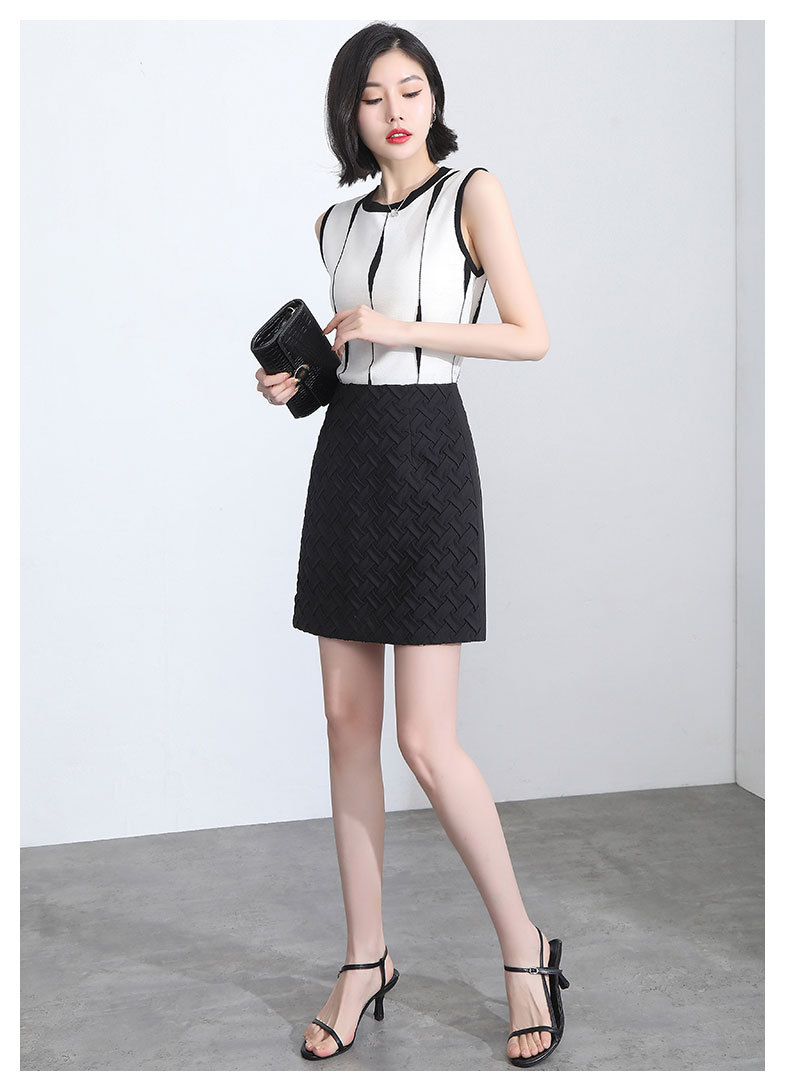 woven geometric high waist skirt NSYZ48534