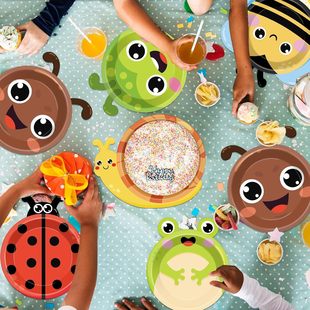 Amazon 60 Insect Party Plates, Party Supplies, Ladybug and Bee Shaped Paper Plates Customized