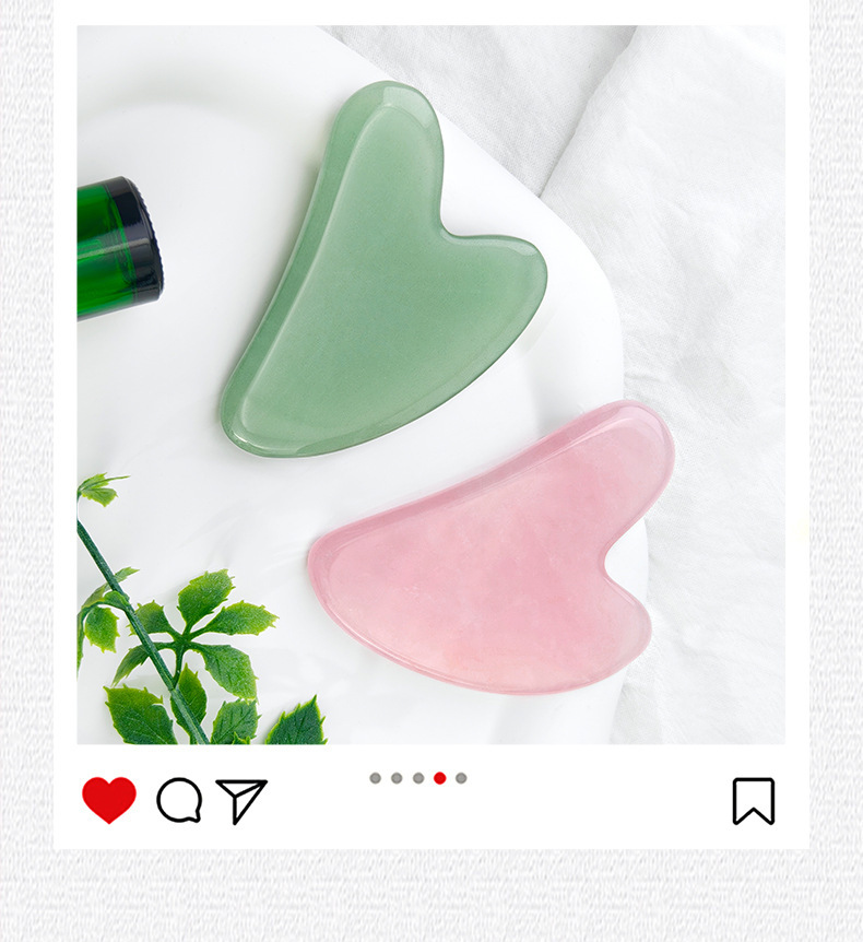 Doğal Jade Gua Sha Taşı Kalp Şekli Ev Kullanımı Masaj Cihazı Yüz İçin Özel Sınır Ötesi Sıcak Satış Sınır Ötesi Tedarik