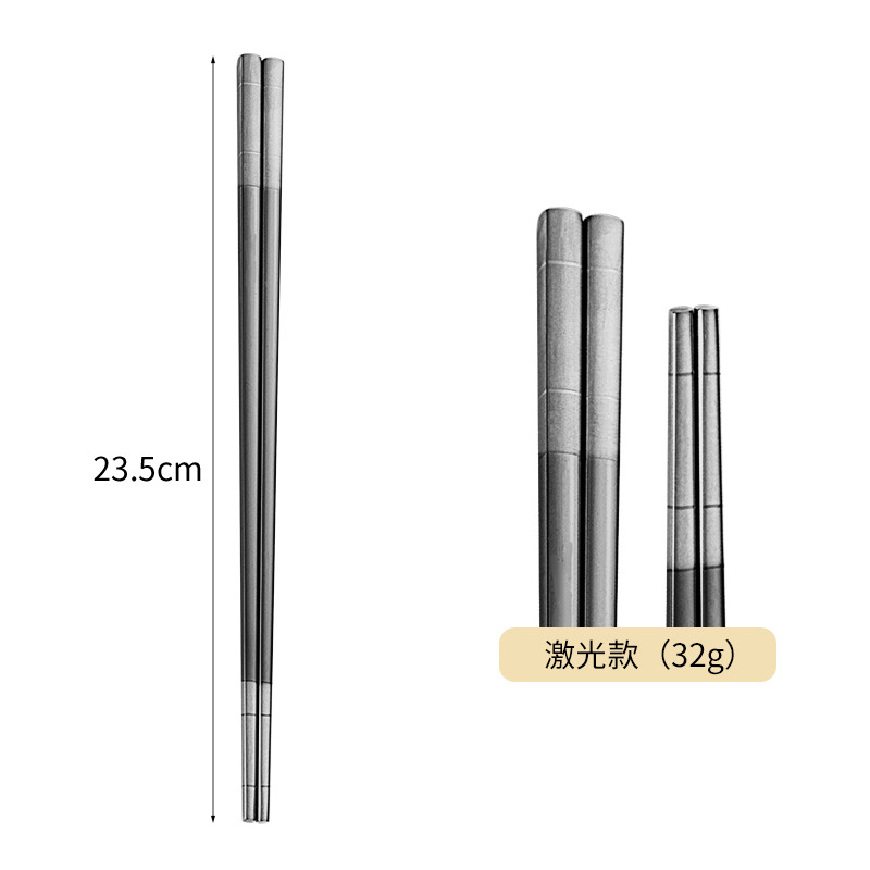 Directo de fábrica de acero inoxidable 304 palillos aislamiento cuadrado completo engrosado antideslizante logotipo imprimible hogar palillos al por mayor