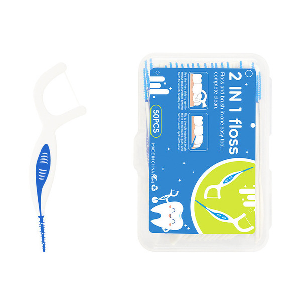 Orthodontic silicone hygienic dental floss for braces