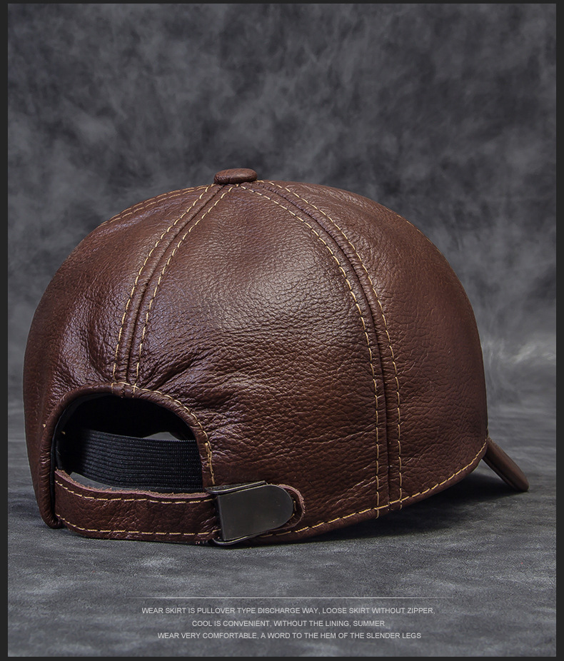 Cowhide Baseball Hat Image 3
