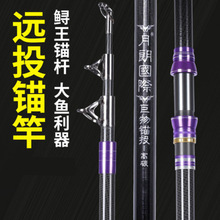 锚竿锚鱼竿远投竿抛杆挂鱼竿超硬超轻碳素长节锚杆套装海竿可视锚