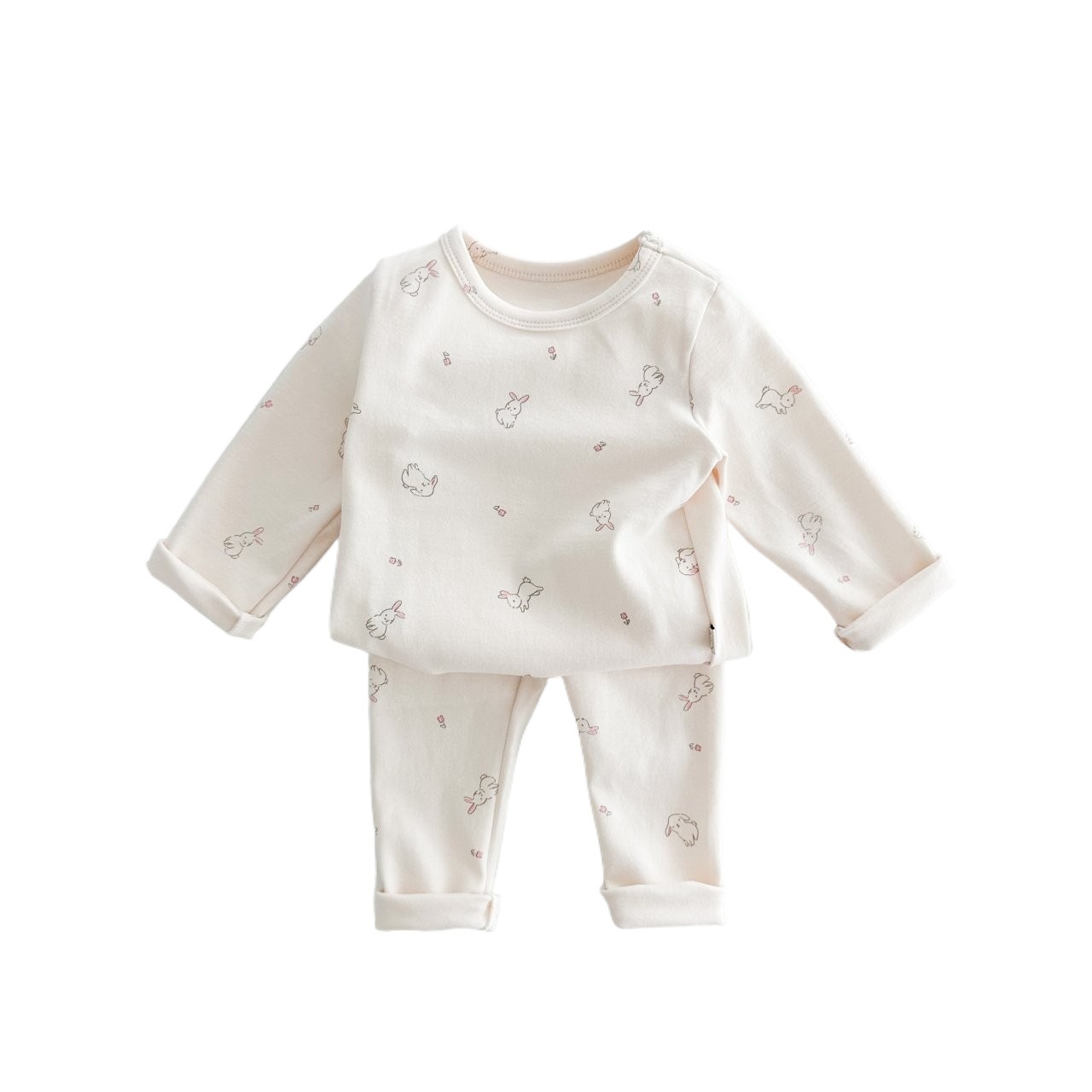 INS estilo coreano hombres y mujeres bebé algodón impreso parche hogar desgaste traje recién nacido suave transpirable pijamas traje