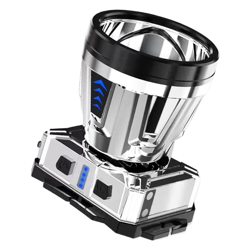 Faro LED tipo casco, linterna de inducción de campamento impermeable súper brillante, batería de larga duración, batería de litio, teléfono móvil recargable