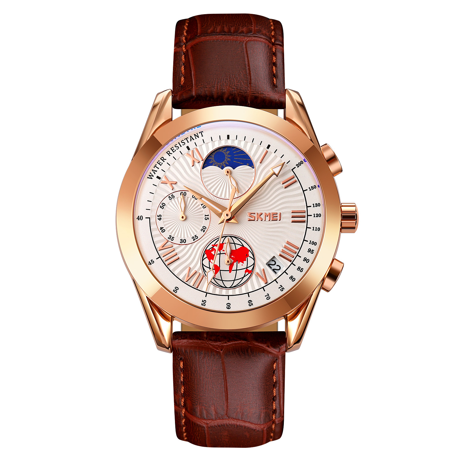 Rose Gold Shell Silver Face