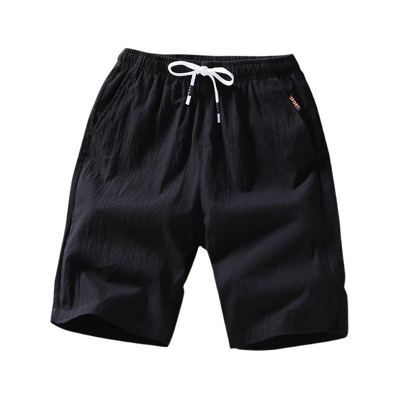 Pantalones cortos de algodón de verano tendencia masculina coreana sueltos pantalones casuales de algodón 5 pantalones de playa