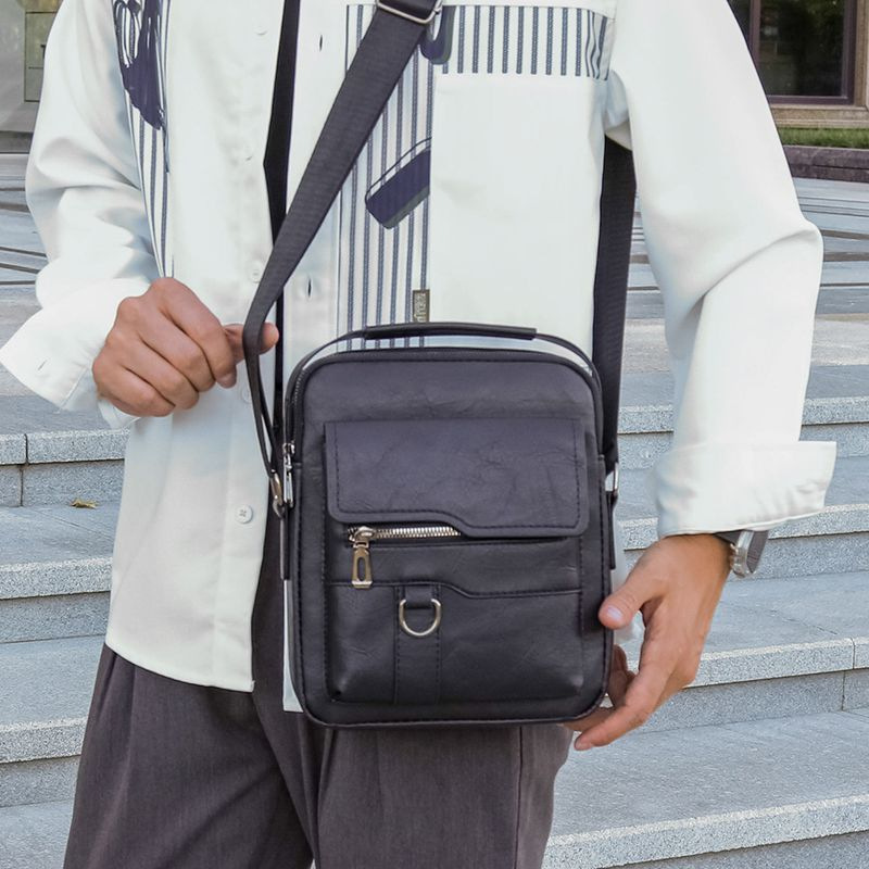 męska nowa torba typu crossbody ze skóry PU retro torba na ramię swobodna torebka na ramię_voghion.com