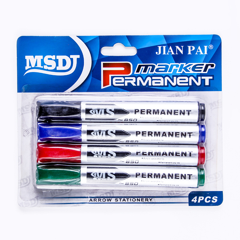 Marca de la espada marcador de cuatro colores al por mayor cabeza grande marcador aceitoso de gran capacidad pluma no borrable suministro directo de fábrica