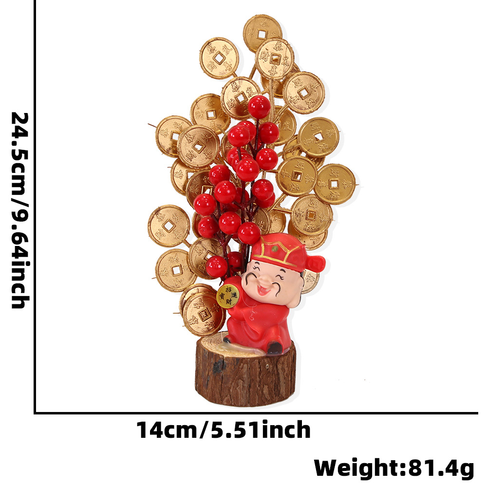 Flores de barril de bendición pequeñas macetas de mudanzas abiertas decoración de recepción de sala de estar, decoración de frutas ricas, maceta festiva