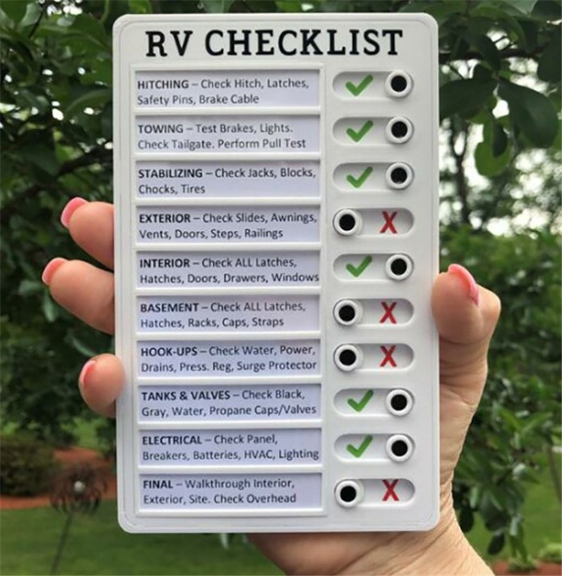 Independent station new products RV Checklist RV Notes Leave a message Checklist Memo plastic board