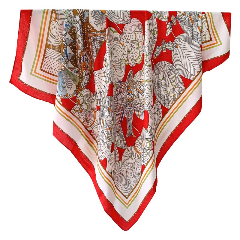 Chal rojo ropa exterior para mujer Otoño e Invierno estilo étnico cálido en línea fotografía de viaje Rojo Yunnan bufanda cuadrada grande bufanda de mujer