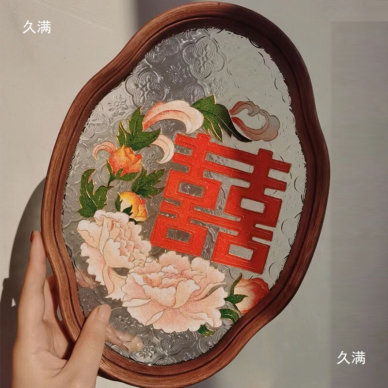 结婚礼物手工自制diy掐丝珐琅盘新婚订婚送新人新娘闺蜜摆件礼品|undefined
