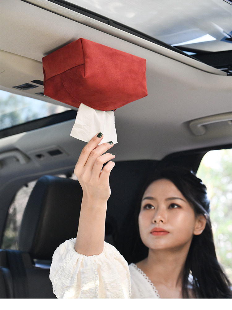 Cross-Border Tk Amazon Car Tissue Box with Magnetic Attachment for Car Ceiling, High-End and Simple Design, Suitable for Aito, Nio, and Im Motors