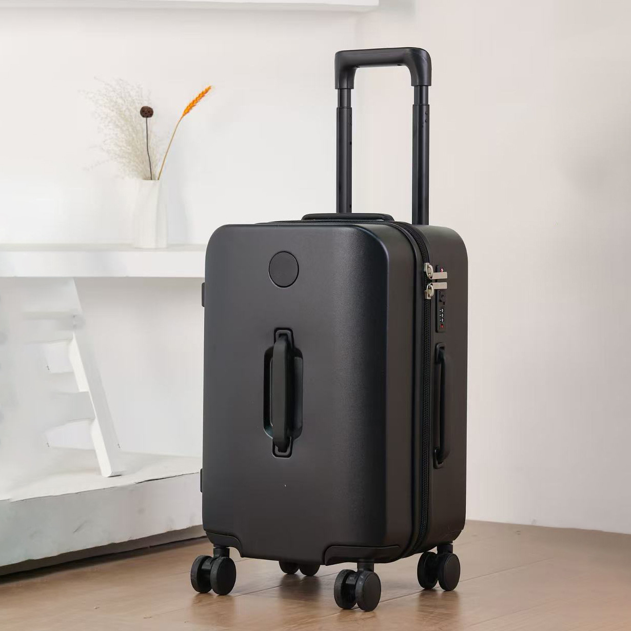 New Model High Quality Thickened Deep Waterproof Zipper Trolley Suitcase Explosive Proof Combination Lock Stylish Travel Case_voghion.com