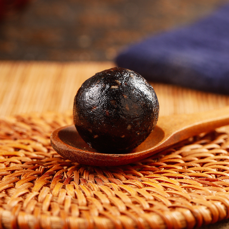 無蔗糖黑芝麻丸盒裝批發 手工芝麻丸批發丸辟穀黃精黑芝麻丸日期