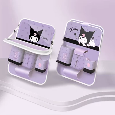 Car table board, Table Rear Seat Back Dining - kuromi-playful-purple2-upgraded-folding-dining-table-and-free-waterproof-storage-bucket