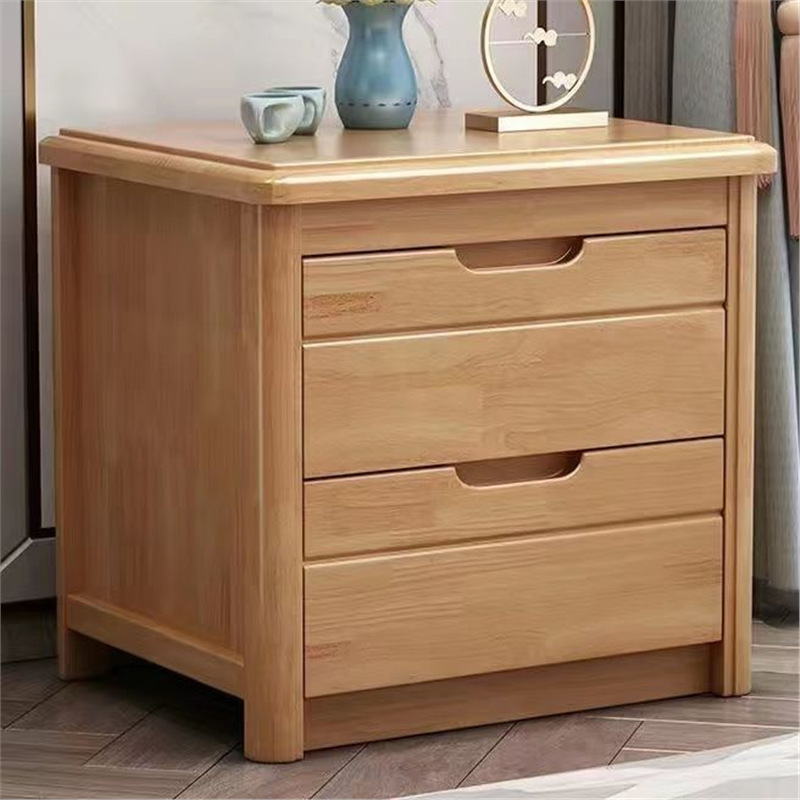 Fle Bedside Table Solid Wood Modern Chinese Style Log Storage Locker Narrow 40 Cabinets Simple Bedroom Rental House