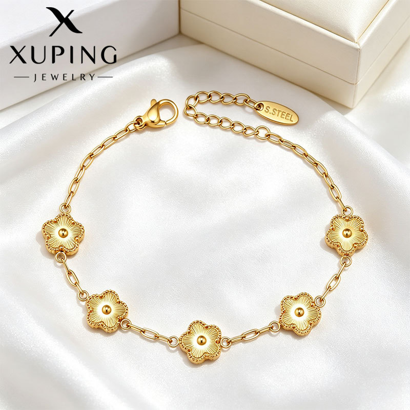 Xuping moda nueva pulsera de lujo ligera transfronteriza de color 24k oro oro joyas diarias al por mayor mujeres