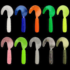 3cm Soft Lure with Curved Tail, 10-Color Micro-Size Lure—Single-Tail Soft Worm for Mandarin Fish & Bass Fishing—Wholesale Price