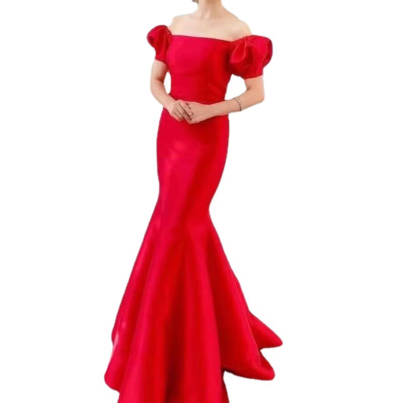 El Comercio Exterior de Europa y América Amazon AliExpress deseo las nuevas mujeres sexy fishtail adelgazamiento largo vestido Bola Del Banquete