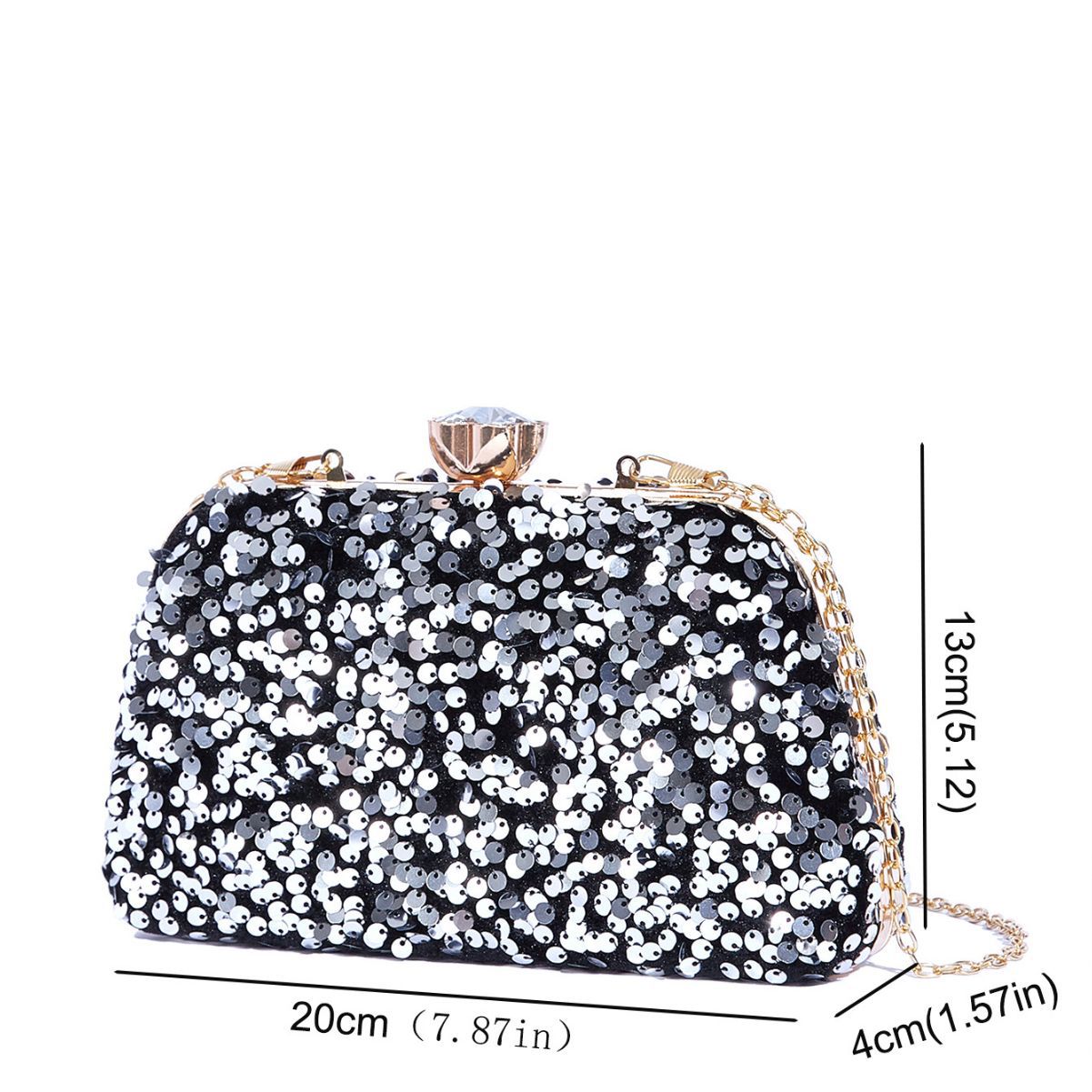 Dress Beaded Sequin Shiny Clutch High-end Fashion Evening Bag_voghion.com