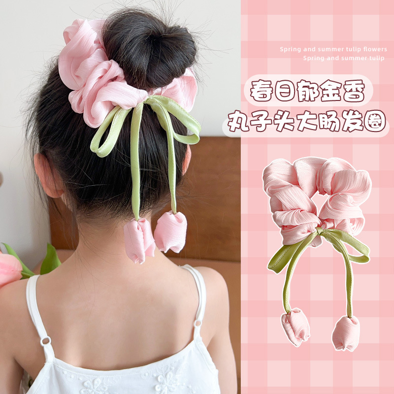 Mickey culo, lunares, flores, círculos para el cabello del intestino grueso, linda cabeza de bola, cabello de placa de dibujos animados, tocado de sentido avanzado, cuerda para la cabeza de felpa