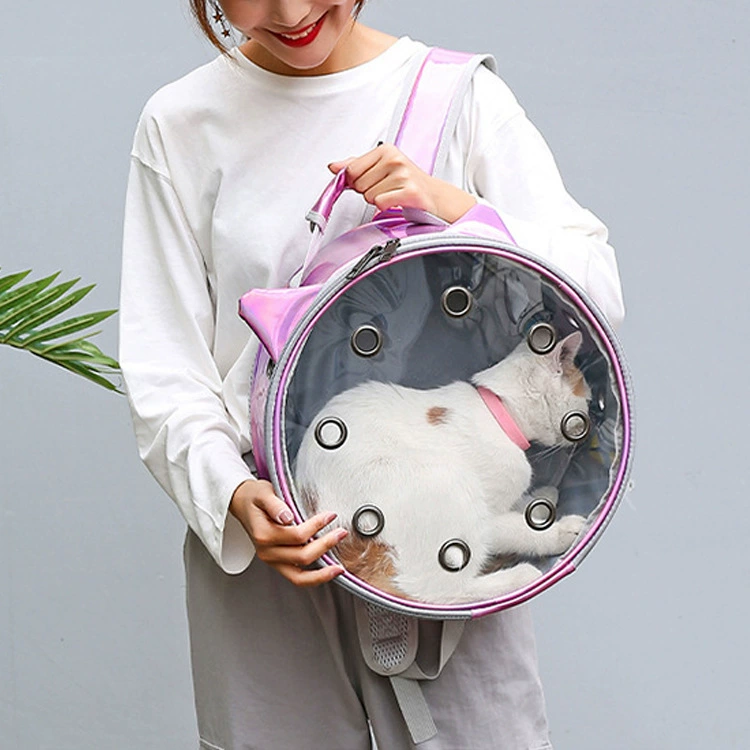 Сумка для домашних животных Сумка для кошек Панорамная прозрачная сумка для домашних животных PU дышащая сумка Исходящий портативный рюкзак для кошек Товары для кошек