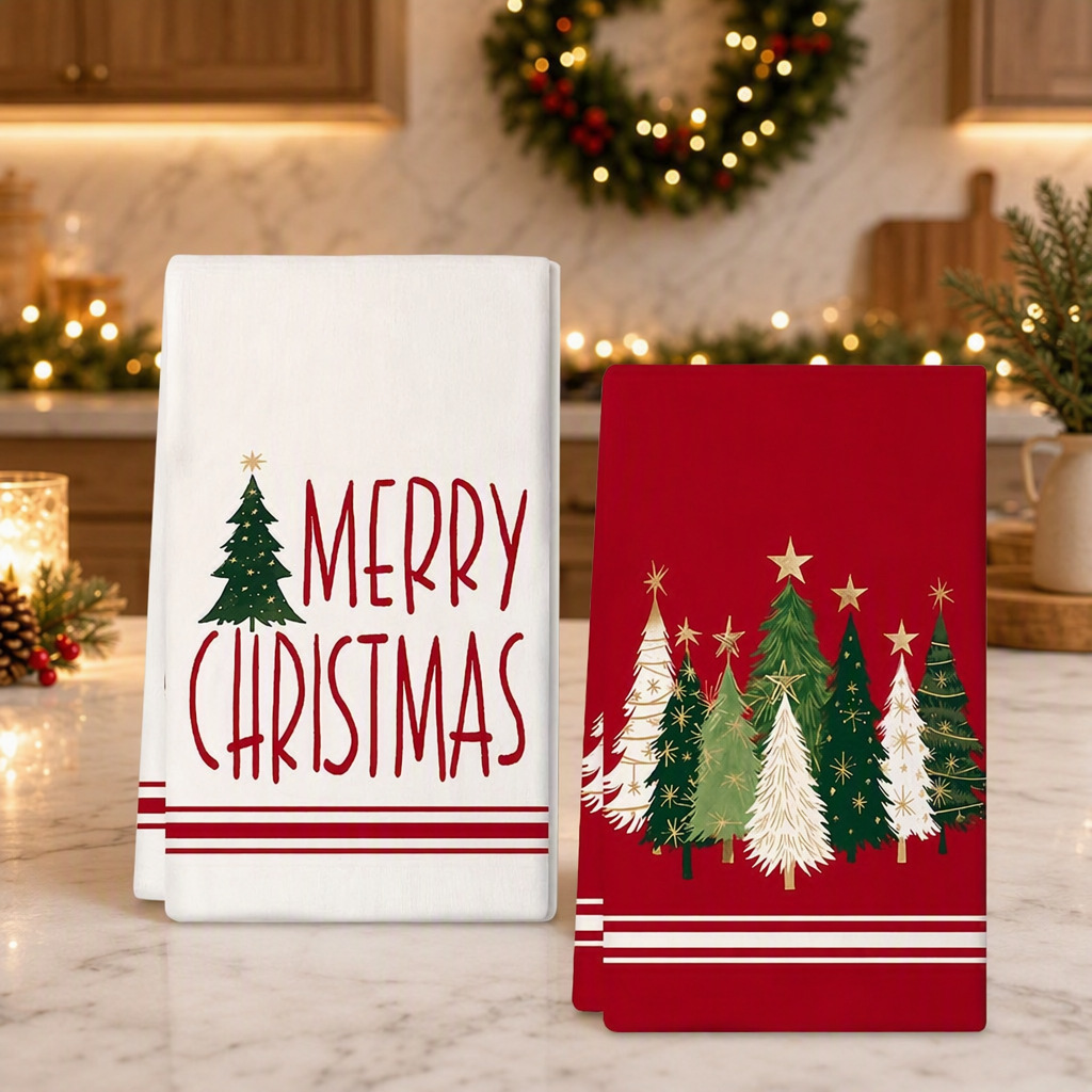 Cross-Border Xiyin Temu Popular Christmas Kitchen Dish Towel Christmas Snowman Dining Table Absorbent Towel Holiday Decoration