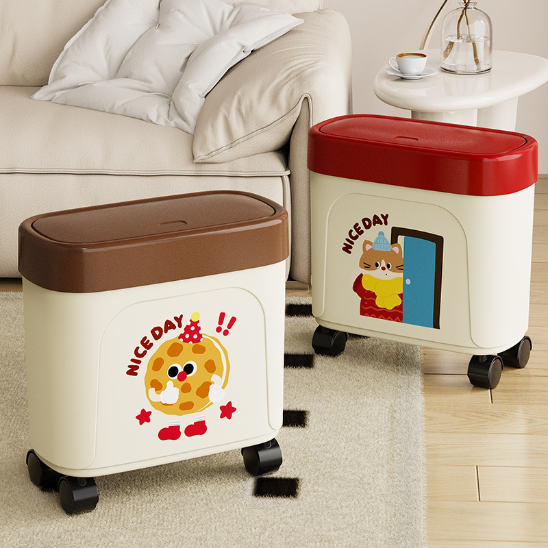 Trash Can for Home Bedroom 2025 New Cute Removable Large-Capacity Sanitary Bucket with Lid Bathroom Paper Towel Basket