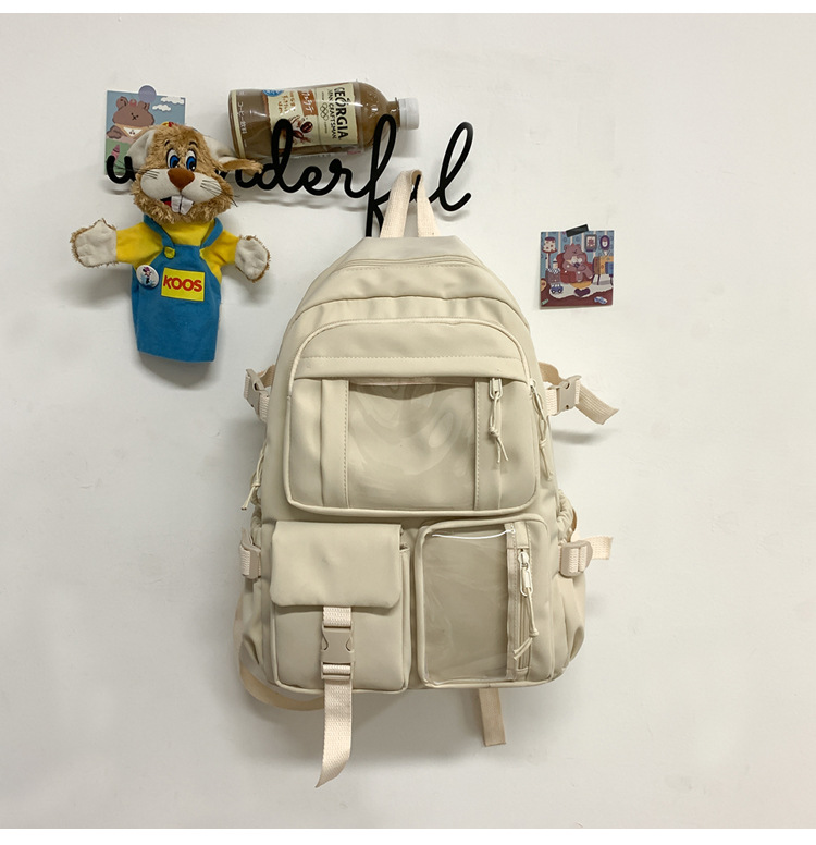 637g Weight Polyester Lining Material Zipper Closure Type School Occasion Nylon Material Solid Color Pattern Women'S Gender Square Shape White, Pink, Green, Blue, Black Color Large Size Wholesale Large Capacity Bear Backpack Nihaojewelry 35