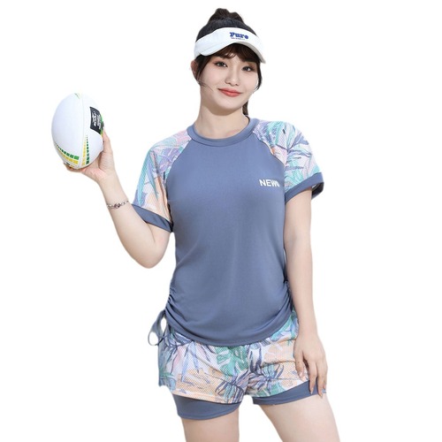 Sports swimsuit women's split flat angle large size 180 catties fat mm conservative slim belly-covering hot spring swimsuit