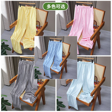 2025新款夏季外穿睡裤遛弯裤薄款舒适休闲宽松格子可爱家居女裤