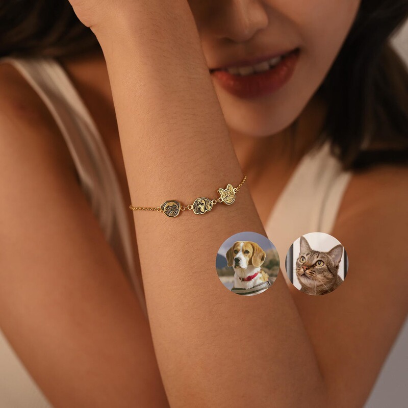 European and American Style Jewelry Pet Portrait Custom Bracelet Dog Cat Memorial Animal Photo Personalized Jewelry Valentine's Day European and American Style Jewelry Pet Portrait Custom Bracelet Dog Cat Memorial Animal Photo Personalized Jewelry Valentine's Day