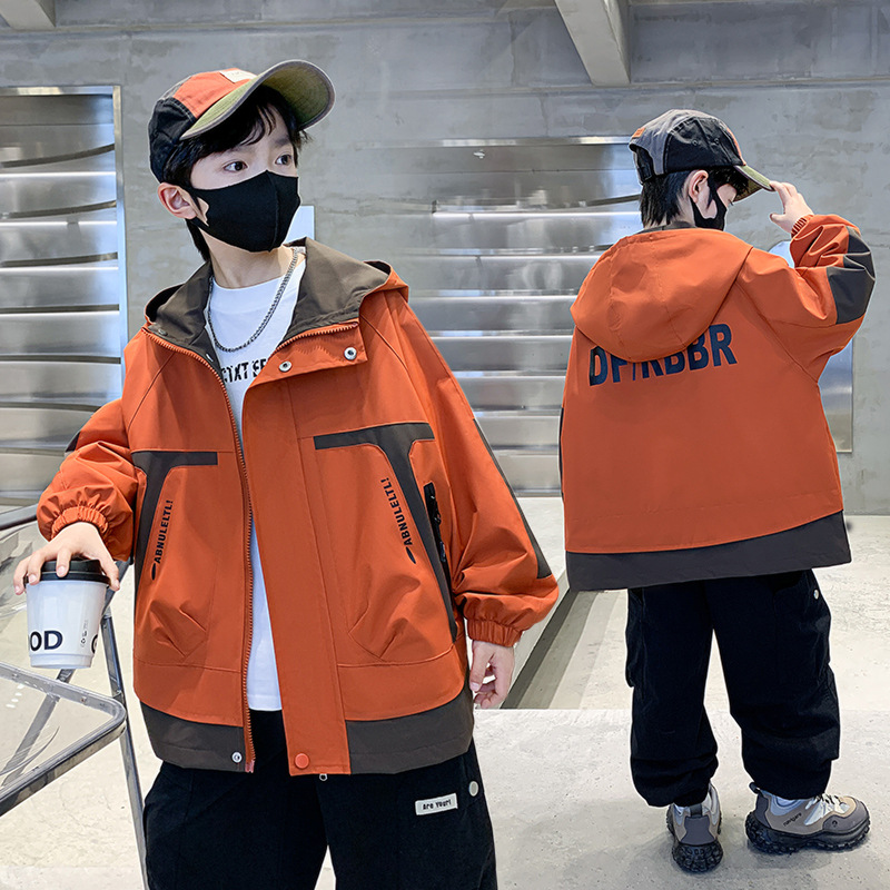 Boys' Spring and Autumn Windproof Jacket for Kids, 2026 New Style, Windproof Outdoor Children's Clothing