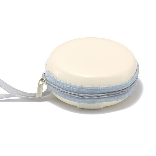 Folding sunglasses case, round glasses case storage box, zipper bag, portable bag leather box