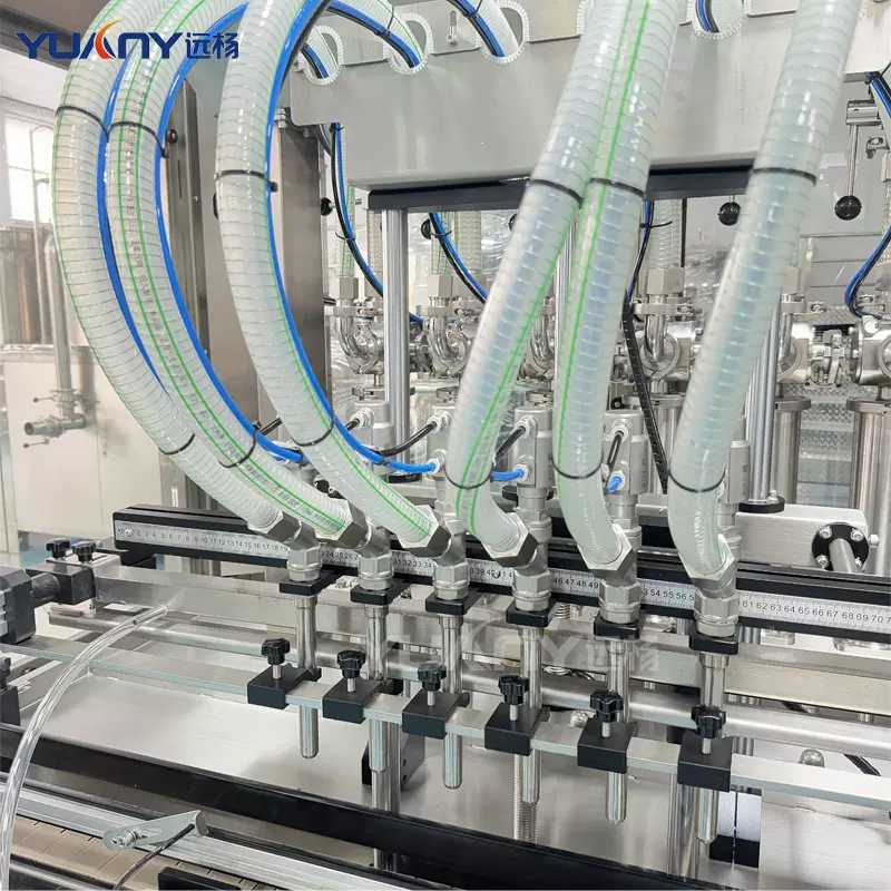 广州远杨全自动瓶装液体灌装机自动灌装旋盖贴标流水线设备