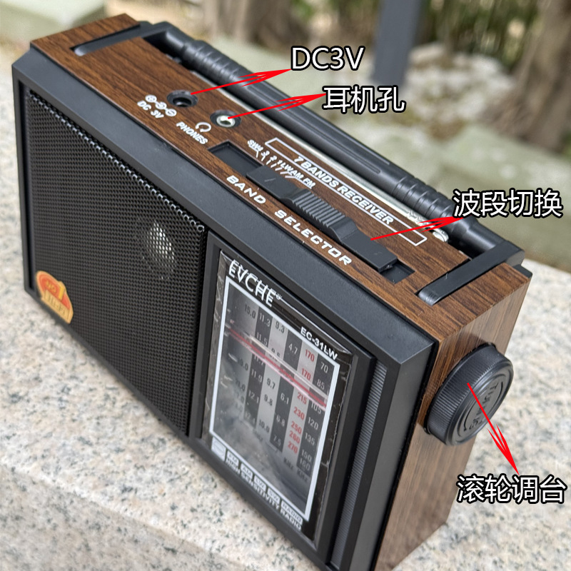 Ventas de fabricantes transfronterizos de radio vintage FM / AM / LW / SW1 - 4 sintonización multibanda portátil 220V