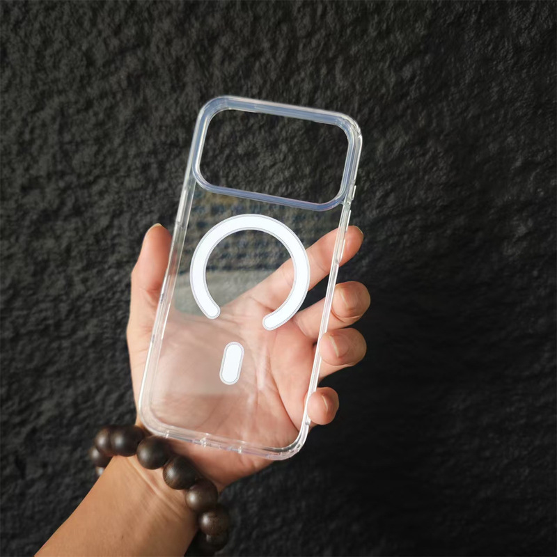 iPhone17は、Apple 16proアクリル透明磁気吸着携帯電話ケース15クロスボーダー17air落下防止人気モデルに適しています。|undefined