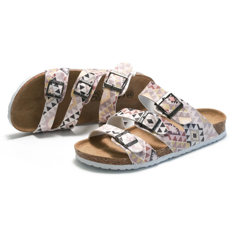 RuiZu 2025 Summer New Women's Cork Slippers Three-Strap Student Water Shoes Beach Sandals_voghion.com